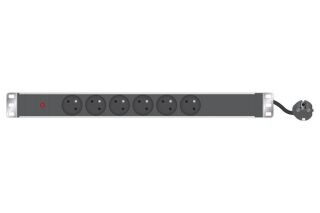 Multiprise rackable 19" 6 prises avec voyant